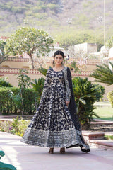 Black Sequins Viscose Jacquard Suit