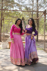 Light Pink Viscose Lehenga