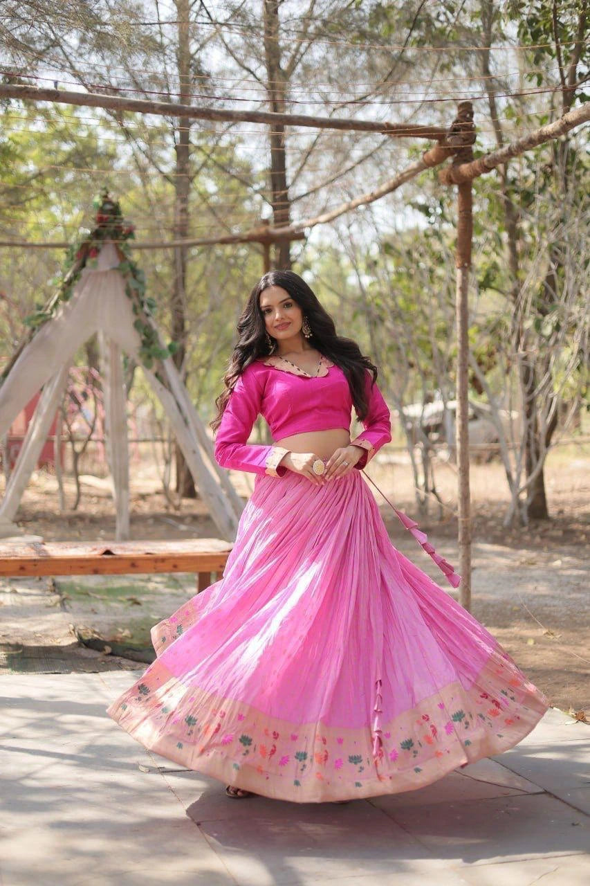 Light Pink Viscose Lehenga