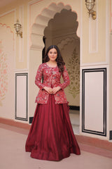 Maroon Vichitra Lehenga