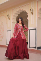 Maroon Vichitra Lehenga