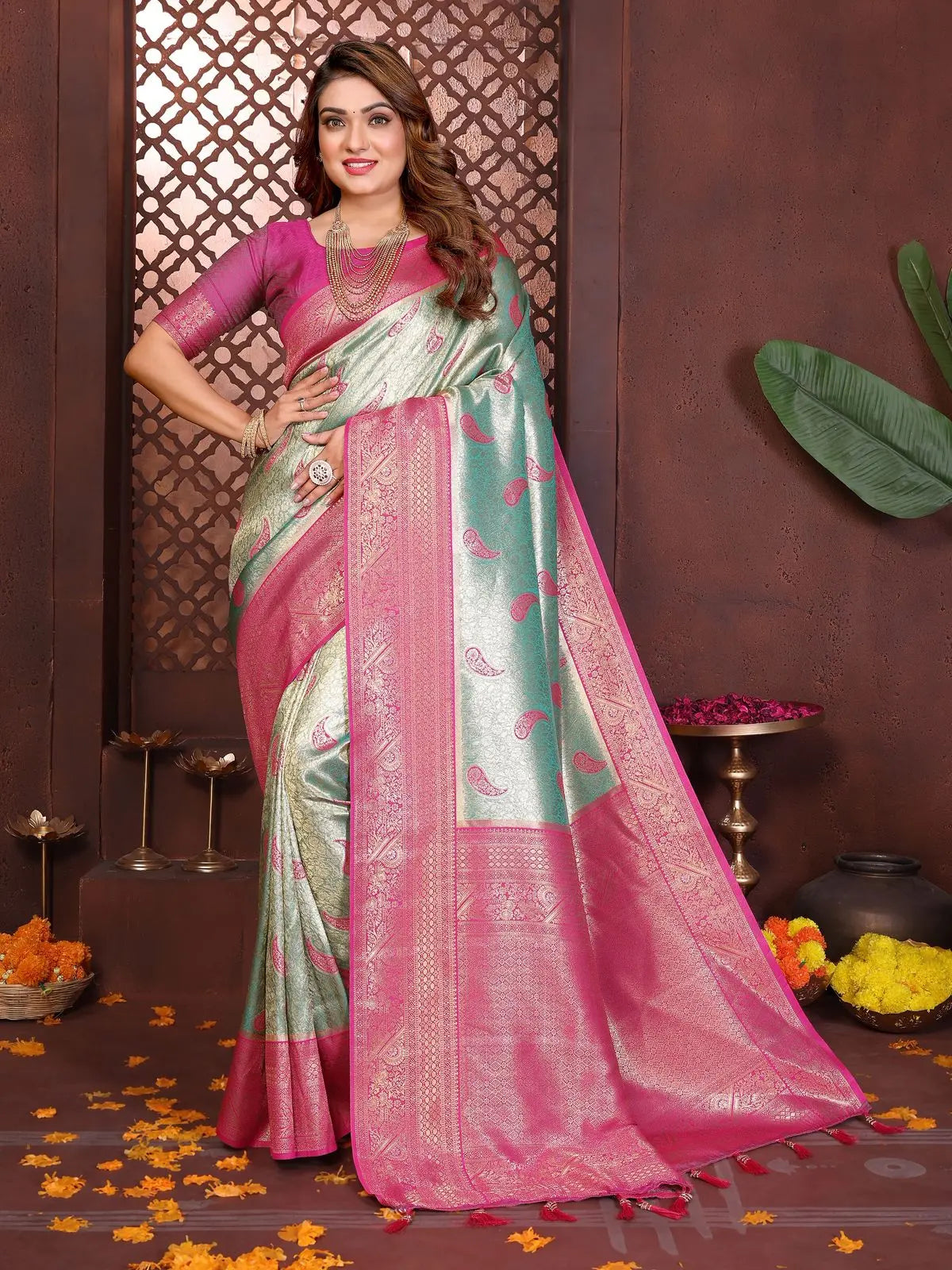 White Banarasi Tissue Silk Kalyanja Fashion