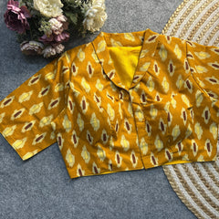 Ajrakh Print Yellow blouse