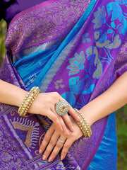 Blue Weaving Pochampalli Soft Silk Saree Kalyanja Fashion
