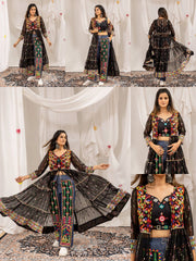 Black Embroidered Coord Set Multiple Looks Collage KC24