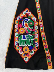 Black Thread Embroidered Coord Set – Mirror Kodi Work Kediya Palazzo | Kalyanja | KC14