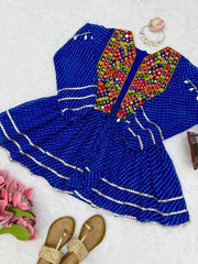 Blue Leheriya Kediya Flat Lay With Accessories Kalyanja KC19