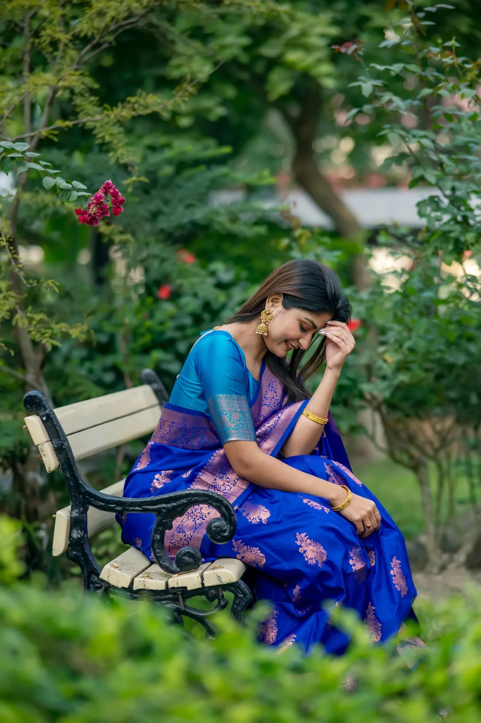 Blue Banarasi Silk Zari Saree - kalyanja
