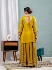 Brown Yellow Sequins Embroidered Suit traditional ethnic style KU263 Kalyanja