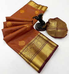 Brown Saree body butti motif close-up – KS374