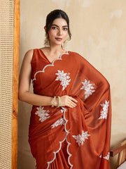 Brown Rangoli Silk Saree