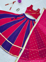 Cotton Blend Panelled Lehenga Set Flat Lay Alternate KL176