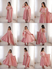 Dark Pink Sequins Suit All Views KU274 Kalyanja