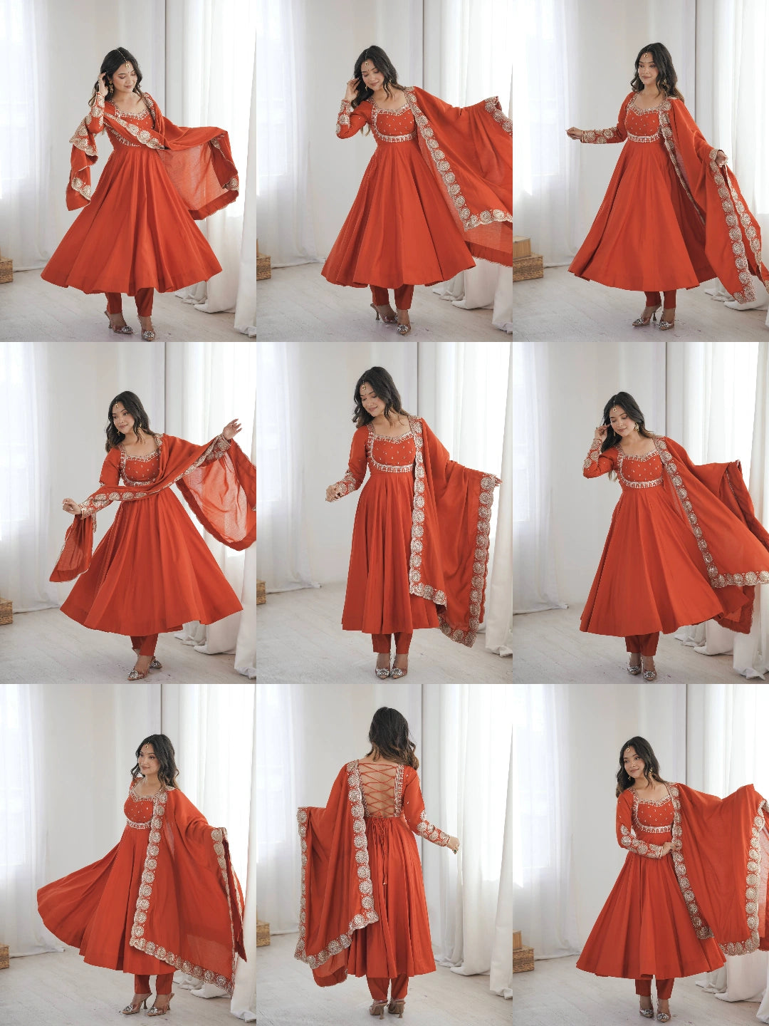 Dark Pink Sequins Embroidered Suit Flat Lay KU274 Kalyanja