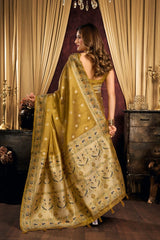 Gold Saree woven butti body – KS380