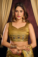 Gold Tissue Silk Saree close-up – KS380