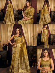 Gold Jacquard Weaving Saree collage – KS380 Kalyanja