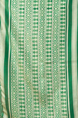 Green Jacquard Weaving Saree – Back Drape View KS365