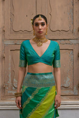 Green Kadwa Style Weaving Soft Banarasi Silk Saree - kalyanja