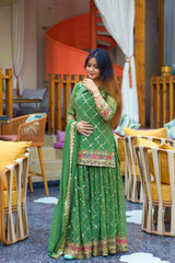 Green Sequins Embroidered Suit festive wedding outfit KU263 Kalyanja