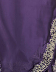Lavender Embroidered Saree Close-up | Rangoli Silk Blend | KS392 | Kalyanja
