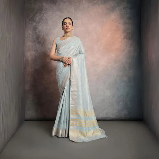 Sea Green Mulberry Silk Saree