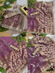 Mauve Hand Ghungroo Weaving Saree – Full View Kalyanja KS405