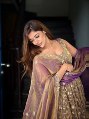 Mauve Anarkali Suit model shot 6 – Kalyanja KU300