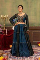 Multicolor Pure Rayon Lehenga standing front full view second model – Kalyanja KL166