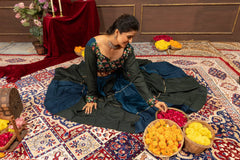 Multicolor Garba Lehenga floor seated spread 6m tiered skirt – Kalyanja KL166