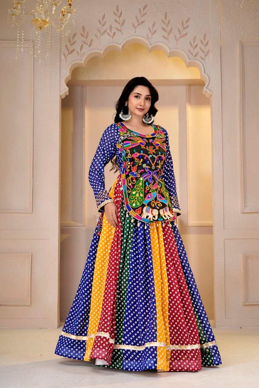 Traditional Kutchi Gamthi Embroidery Lehenga Navratri Wear - Kalyanja KL192