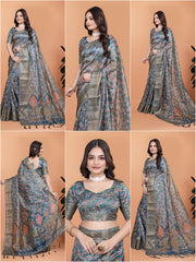 Multicolor Zari Weaving Saree Collage All Views | Kalyanja KS357