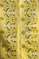 Olive Green Tissue Silk Saree close-up – KS380