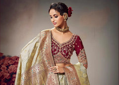 gold embroidery work satin silk saree - kalyanja