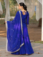 Blue Embroidery Georgette Suit – Kalyanja