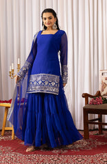 Blue Embroidery Georgette Suit – Kalyanja
