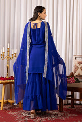 Blue Embroidery Georgette Suit - kalyanja