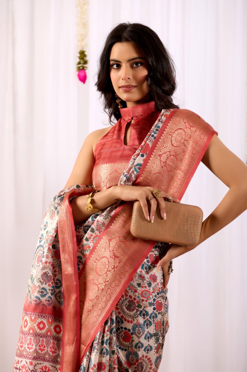 Aarohi Soft Lichi Silk Saree - kalyanja