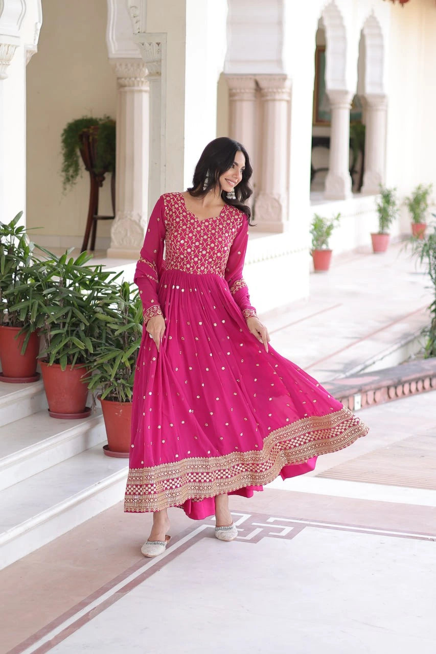Ishani Sequins & Zari Embroidery Gown – Kalyanja