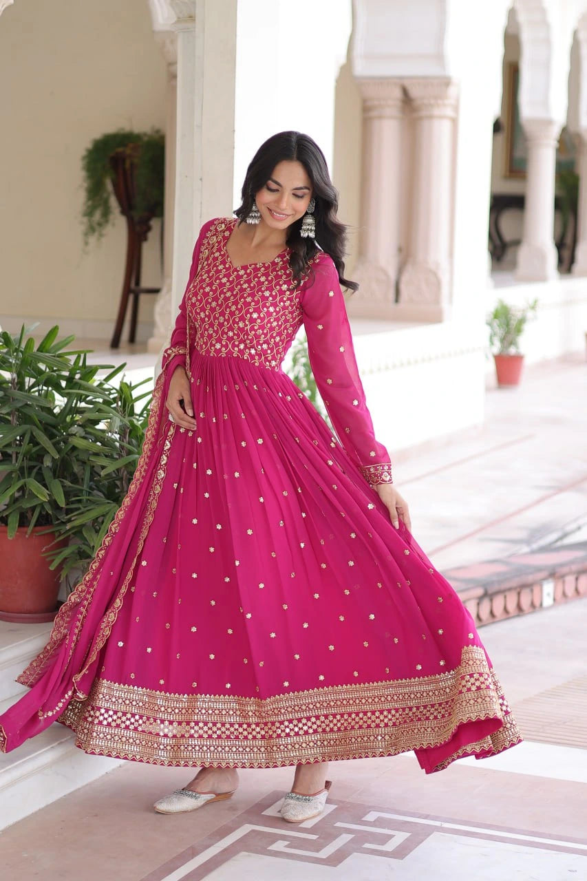 Ishani Sequins & Zari Embroidery Gown – Kalyanja