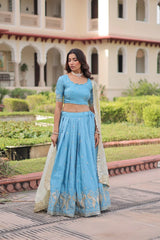 Niharika Zari Embroidery Sequins Lehenga - kalyanja
