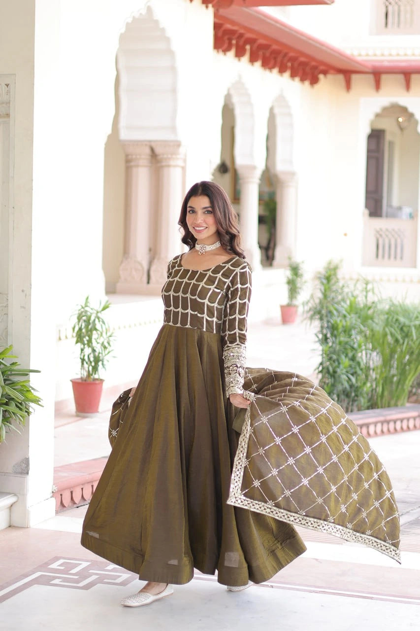 Lavanya Classic Zari Embellished Gown Set