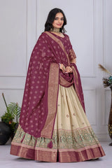 Annapurna Lichi Jacquard Lehenga