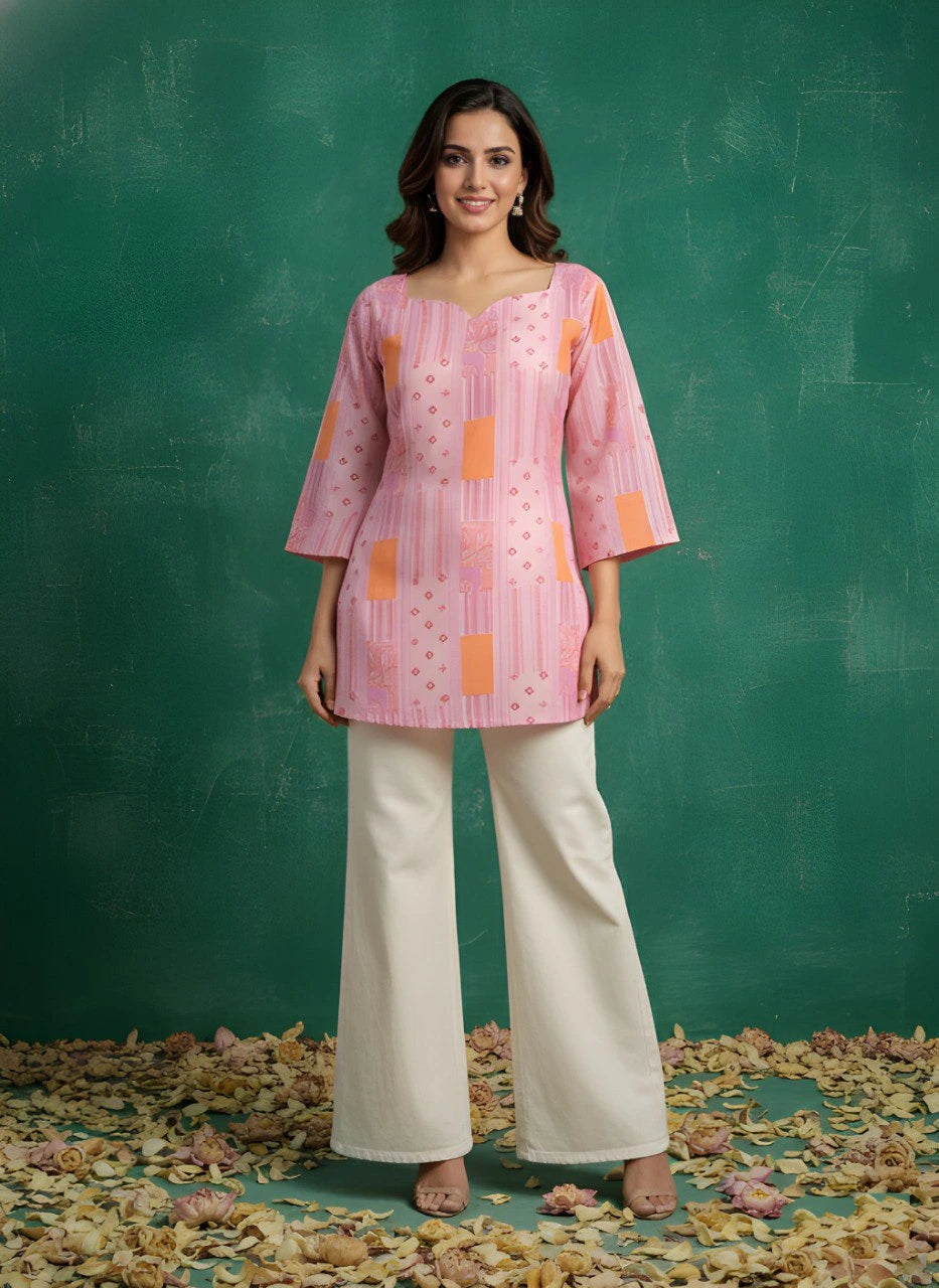 pink short kurti - kalyanja
