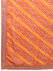 Orange Bandhej Print Georgette Saree