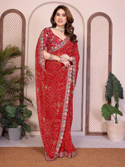 Red Georgette Saree