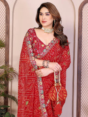 Red Georgette Saree