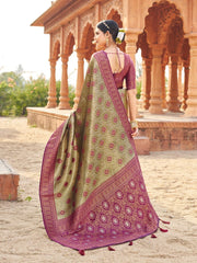 Light Beige Soft Banarasi Silk Saree
