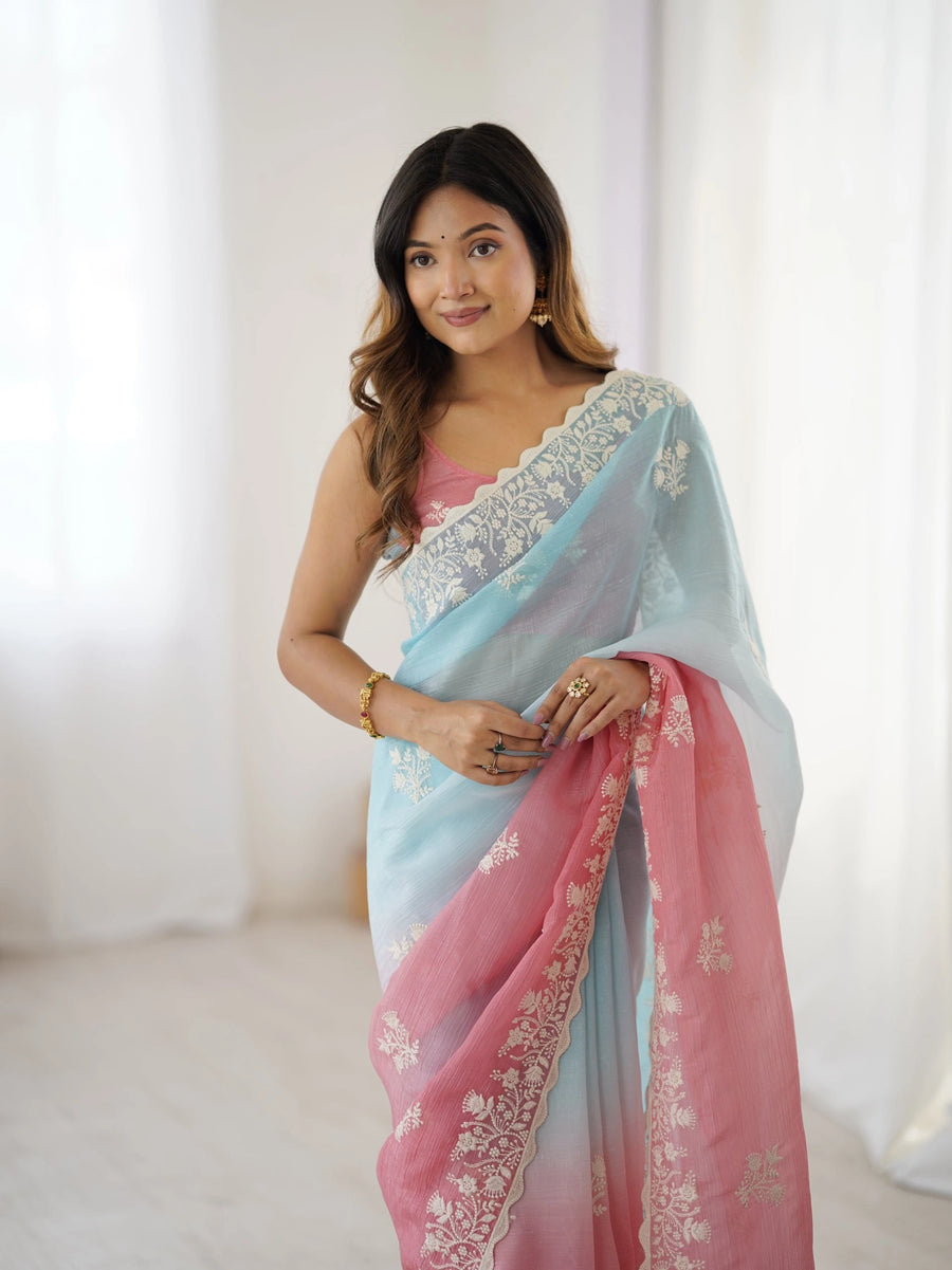 Thread Embroidered Sarees at Kalyanja
