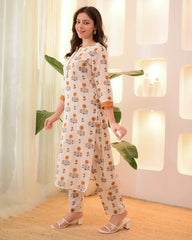 Mustard Yellow Digital Floral Print Rayon Kurti